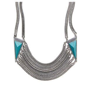 Jenny Bird Frida collar - silver and turqouise